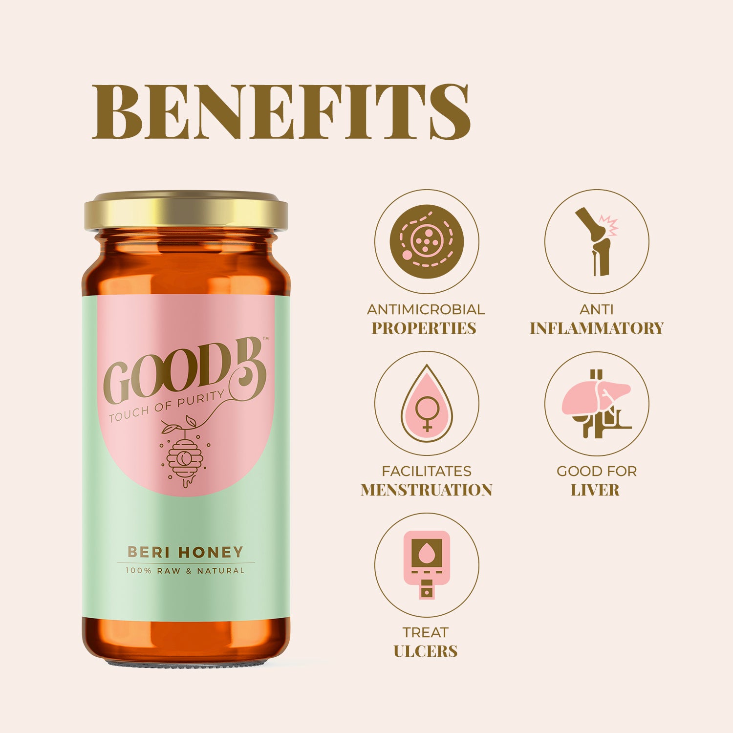 100% PURE HONEY, RAW HONEY - 500gm
