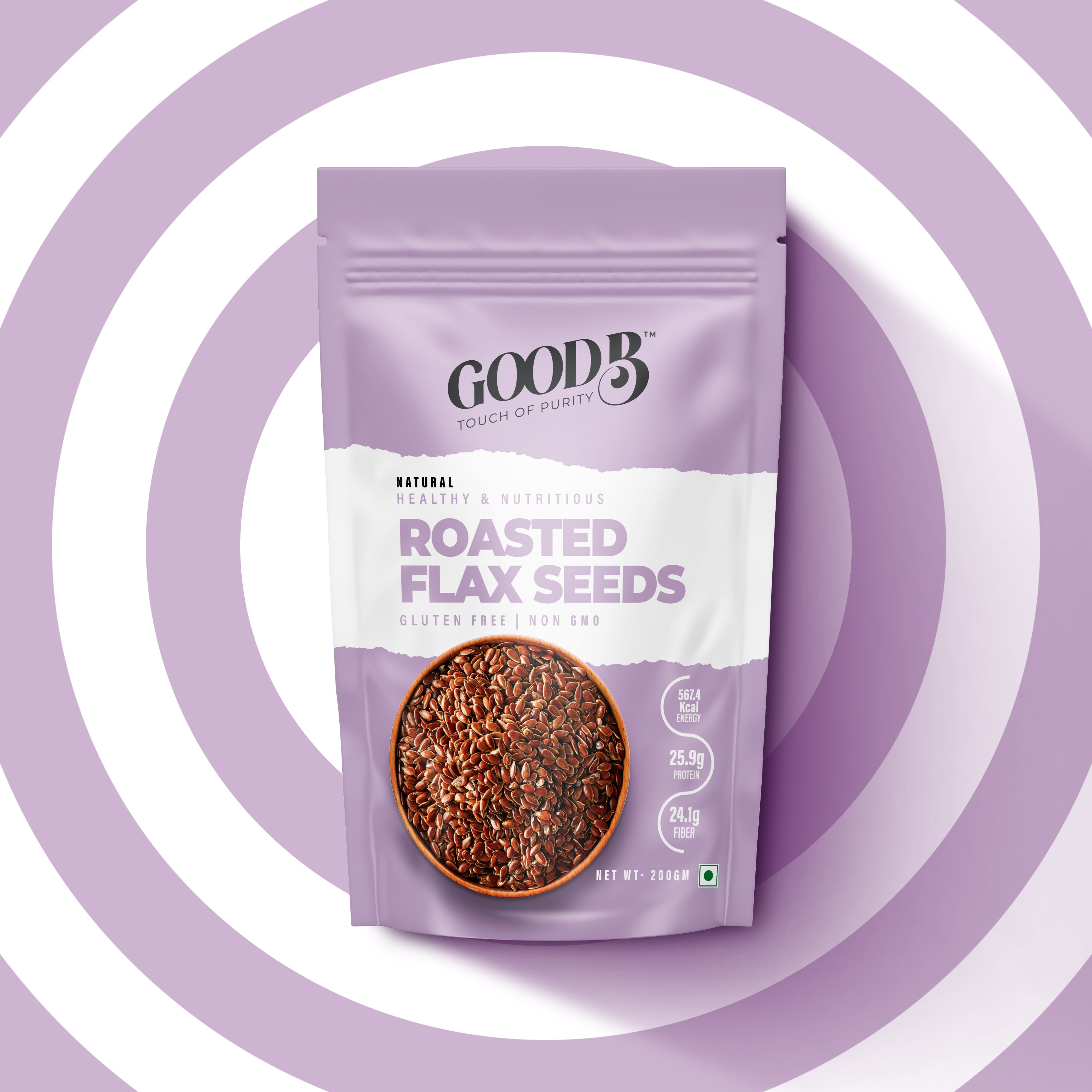 ROASTED FLAX SEEDS FOR EATING - 200 GM