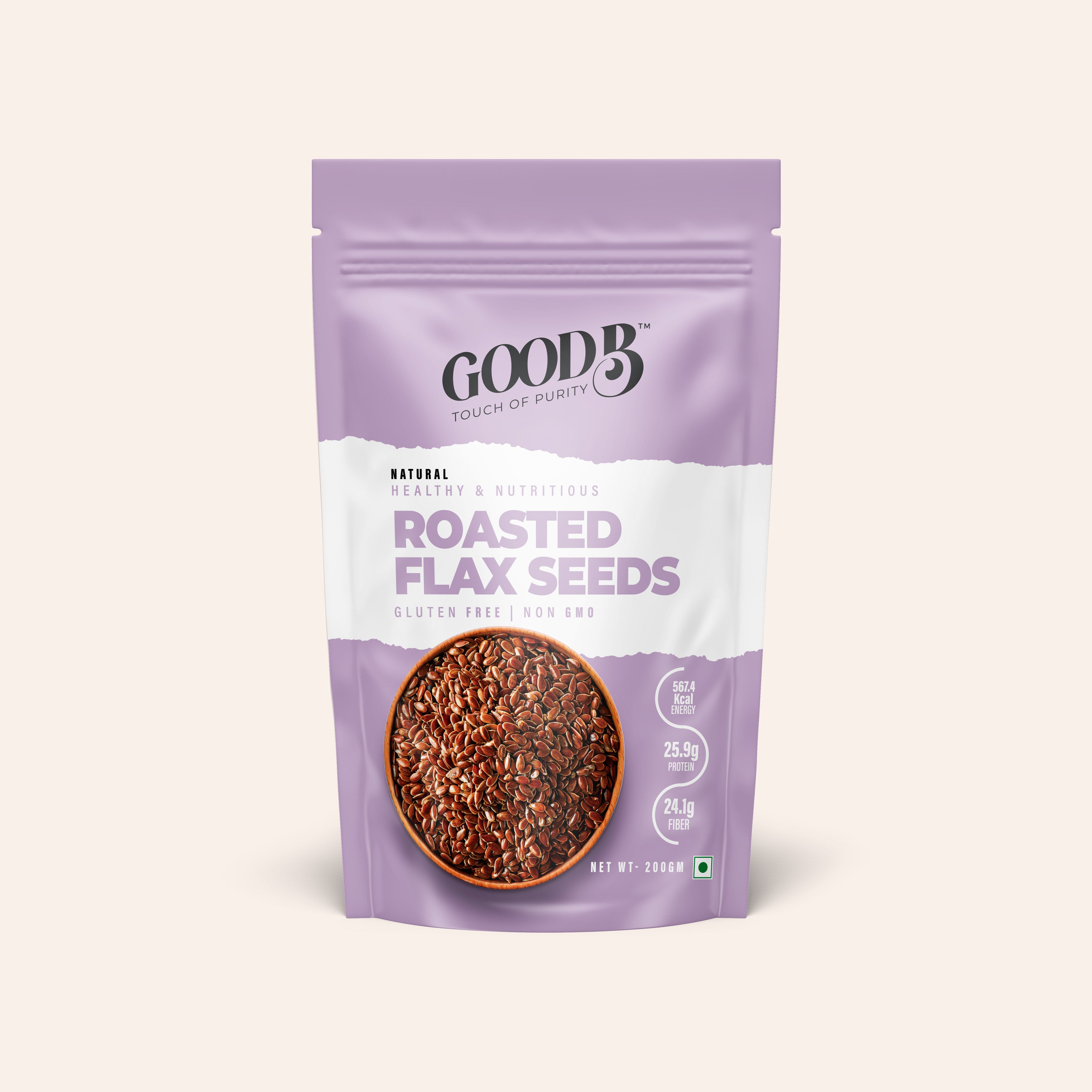 ROASTED FLAX SEEDS FOR EATING - 200 GM