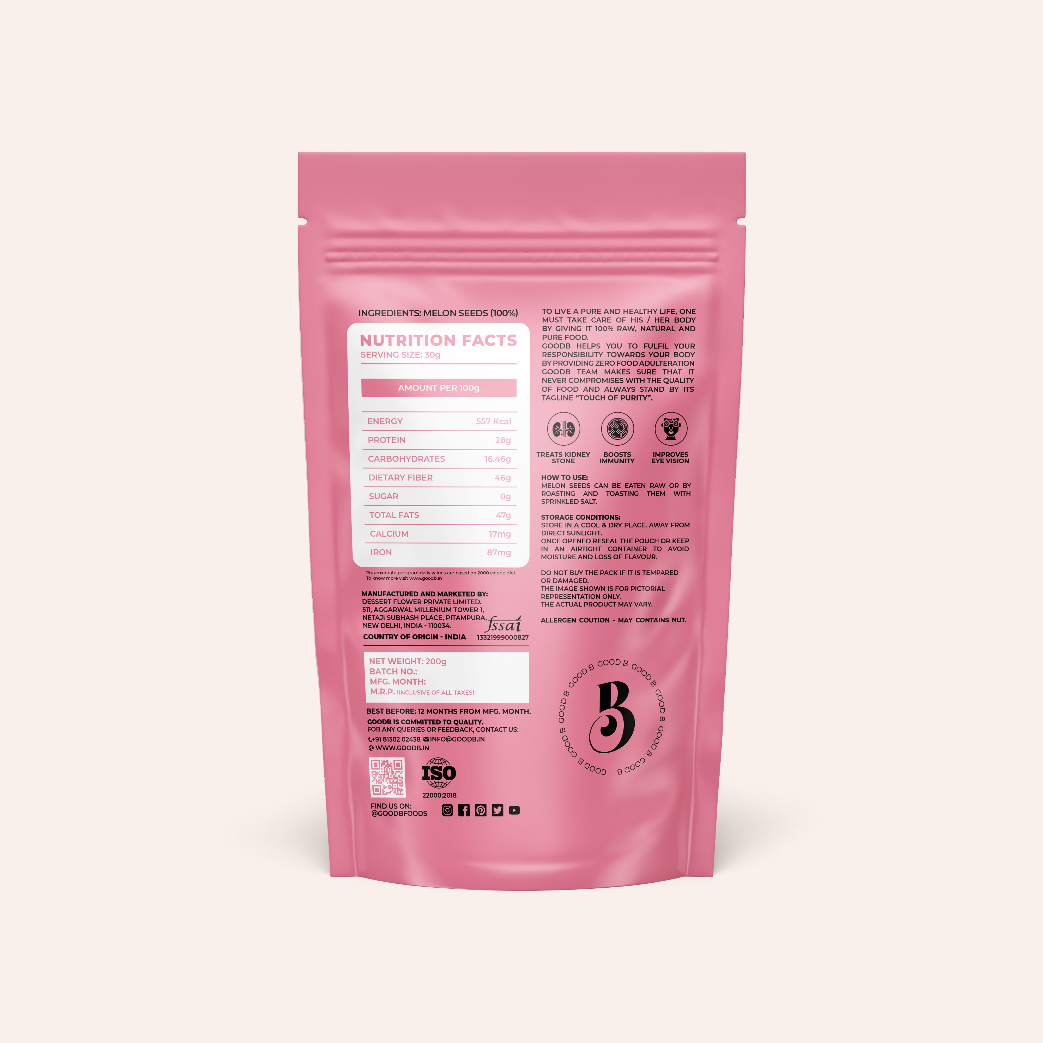 RAW WATERMELON SEEDS FOR EATING - 200 GM