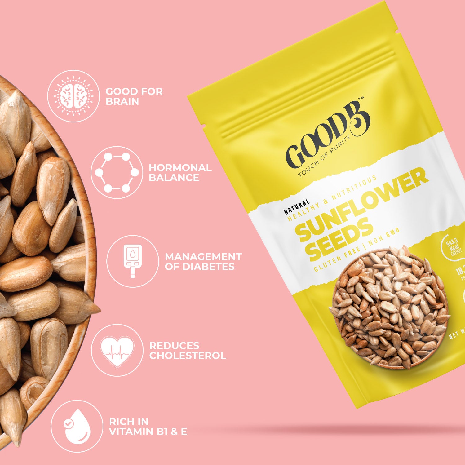 RAW SUNFLOWER SEEDS FOR EATING - 200 GM