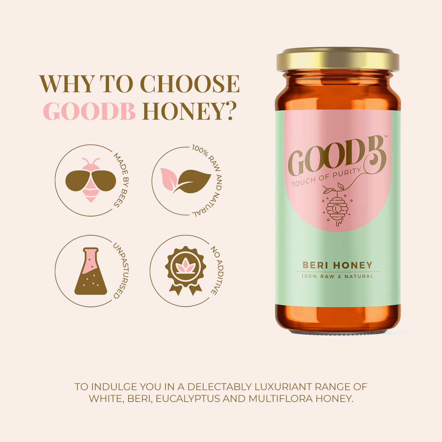 100% PURE HONEY, RAW HONEY - 500gm
